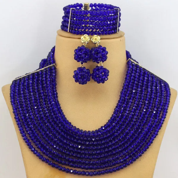 Bridal Gift African Beads, Jewelry Set, Wedding Necklace Earrings