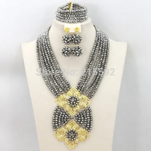 Bridal Gift African Beads, Jewelry Set, Wedding Necklace Earrings