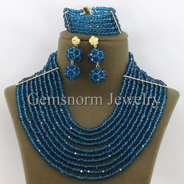 Bridal Gift African Beads, Jewelry Set, Wedding Necklace Earrings