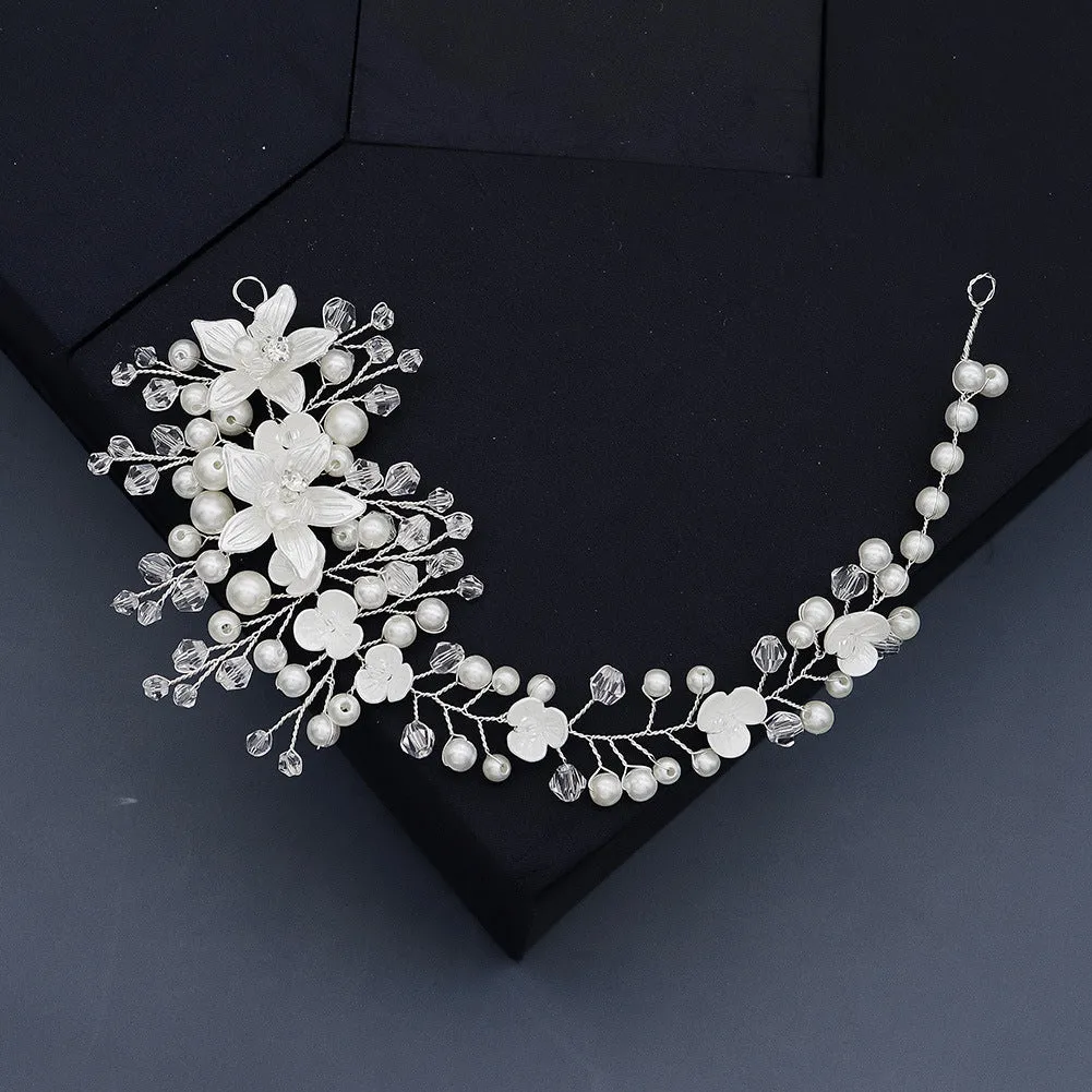 Bride Wedding Hair Vine Flower Bridal Hair Piece Crystal Hair Accessories Rhinestone Headpieces Jewelry For Women And Girls