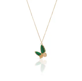 Butterfly Gem Necklace - Malachite