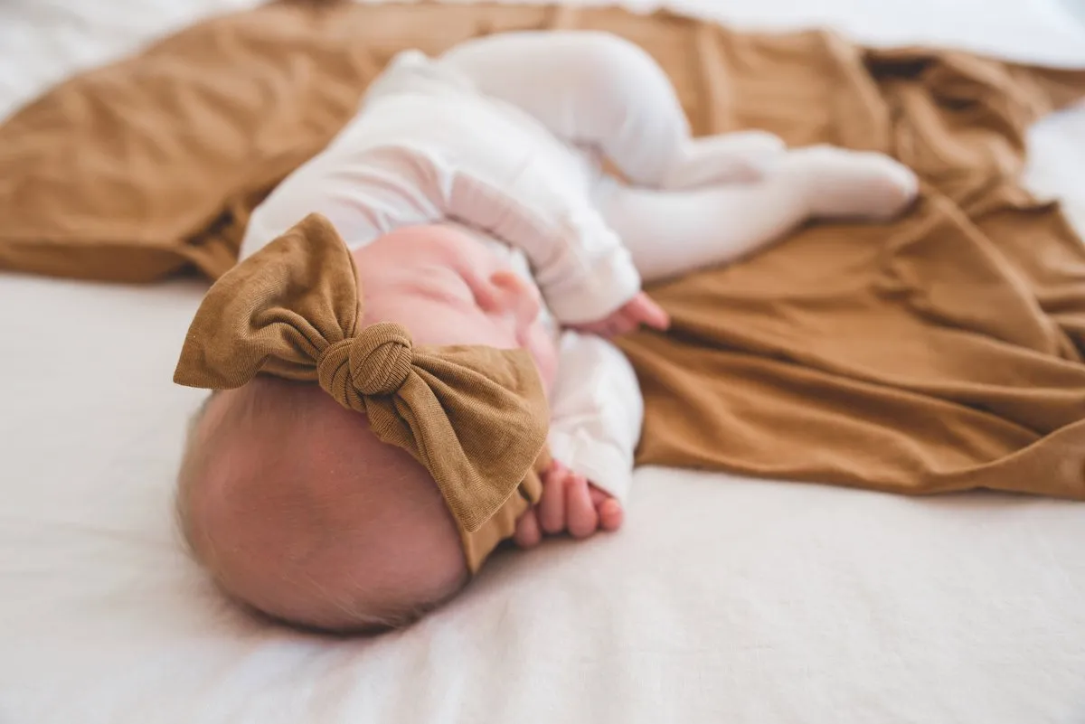 Camel Knit Headband Bow