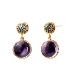 Candy Multi Gem Double Drop Earrings