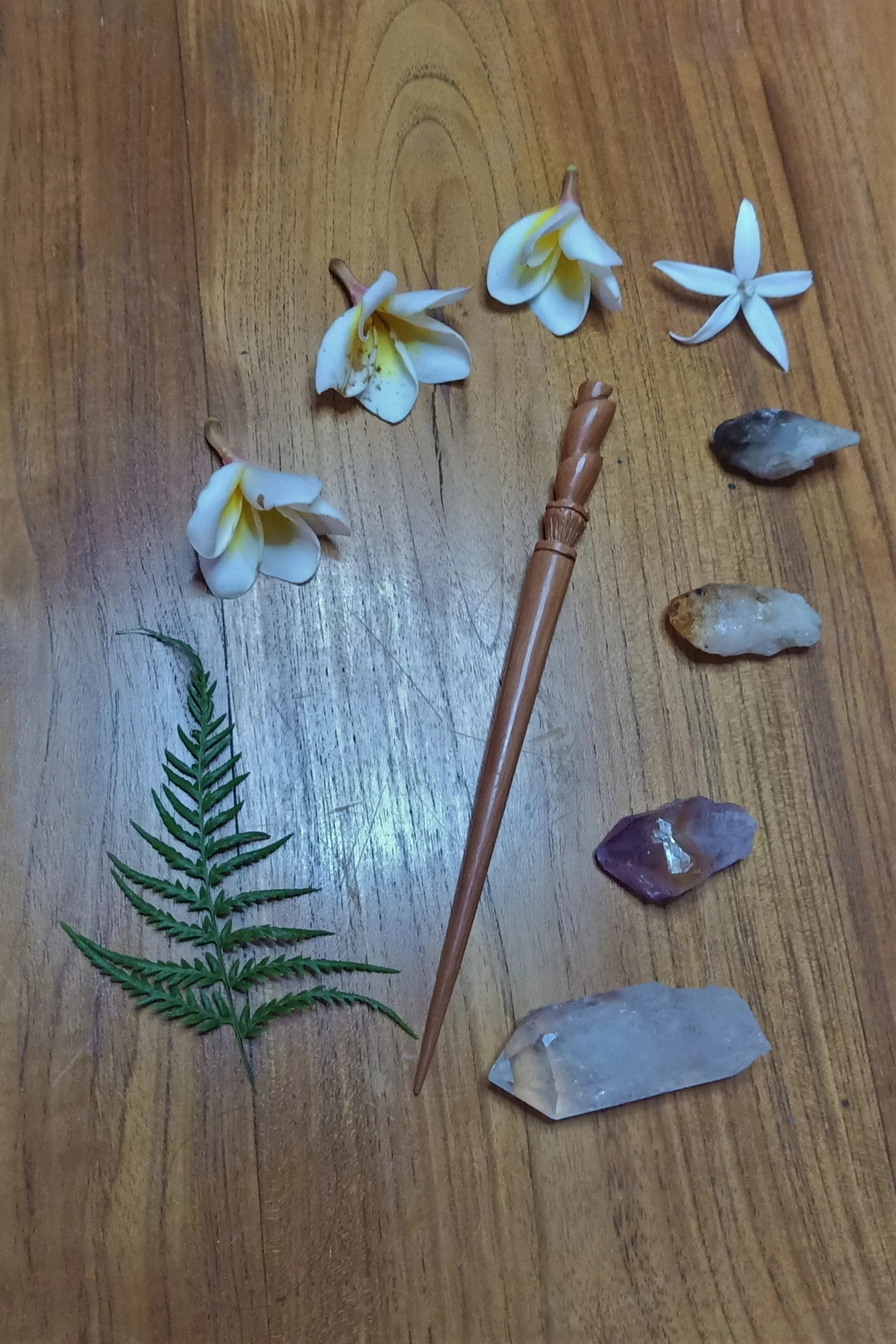 Carved Wooden Hair Sticks