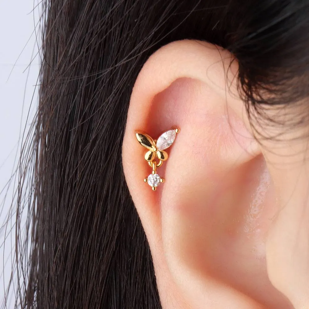 Charm Butterfly Drop Earring