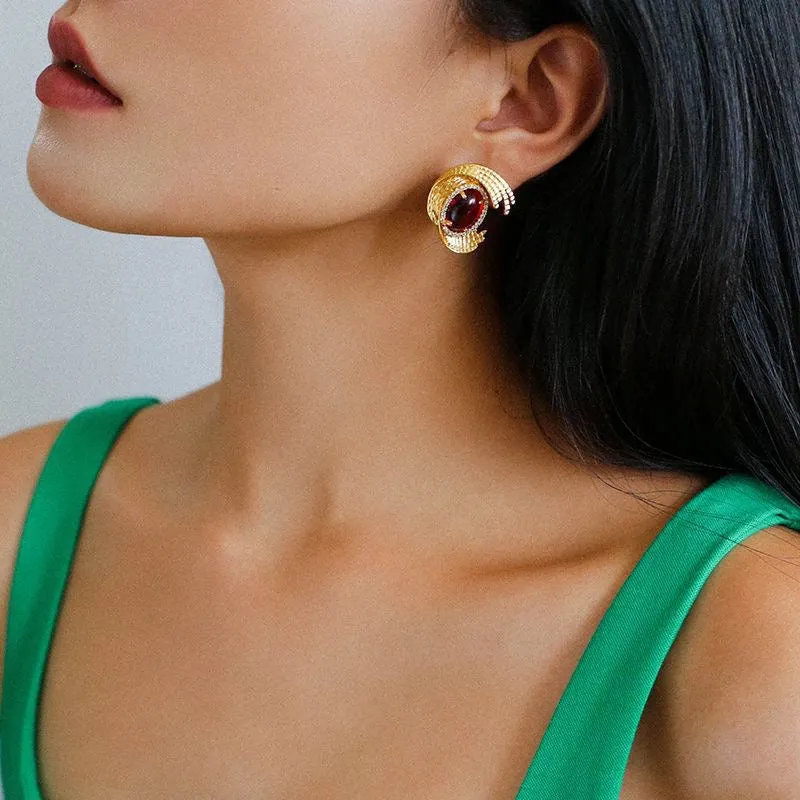 Courtly Geometric Gem Earrings