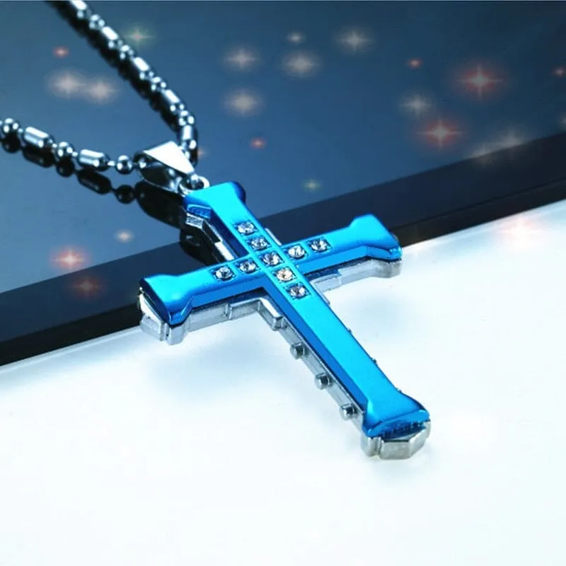 Crystal Cross WWJD Pendant Pendant Necklace