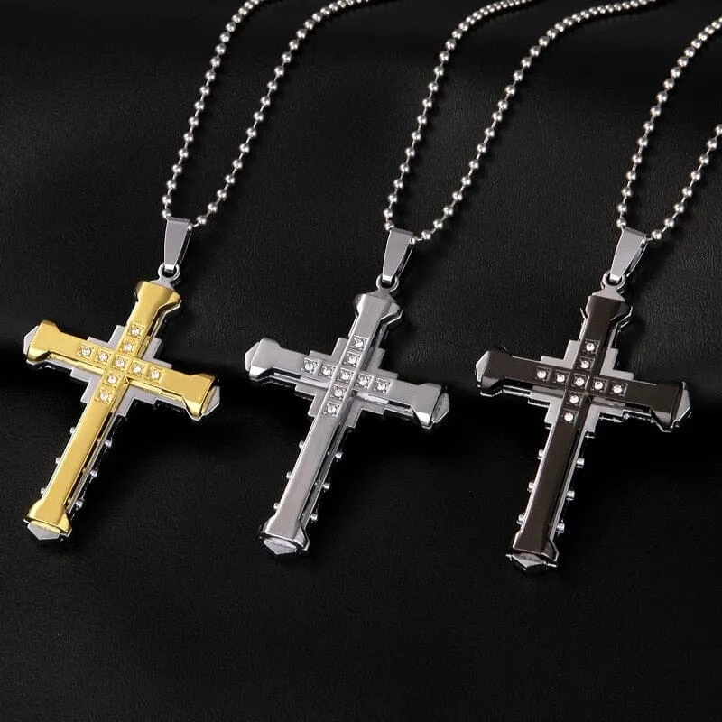 Crystal Cross WWJD Pendant Pendant Necklace