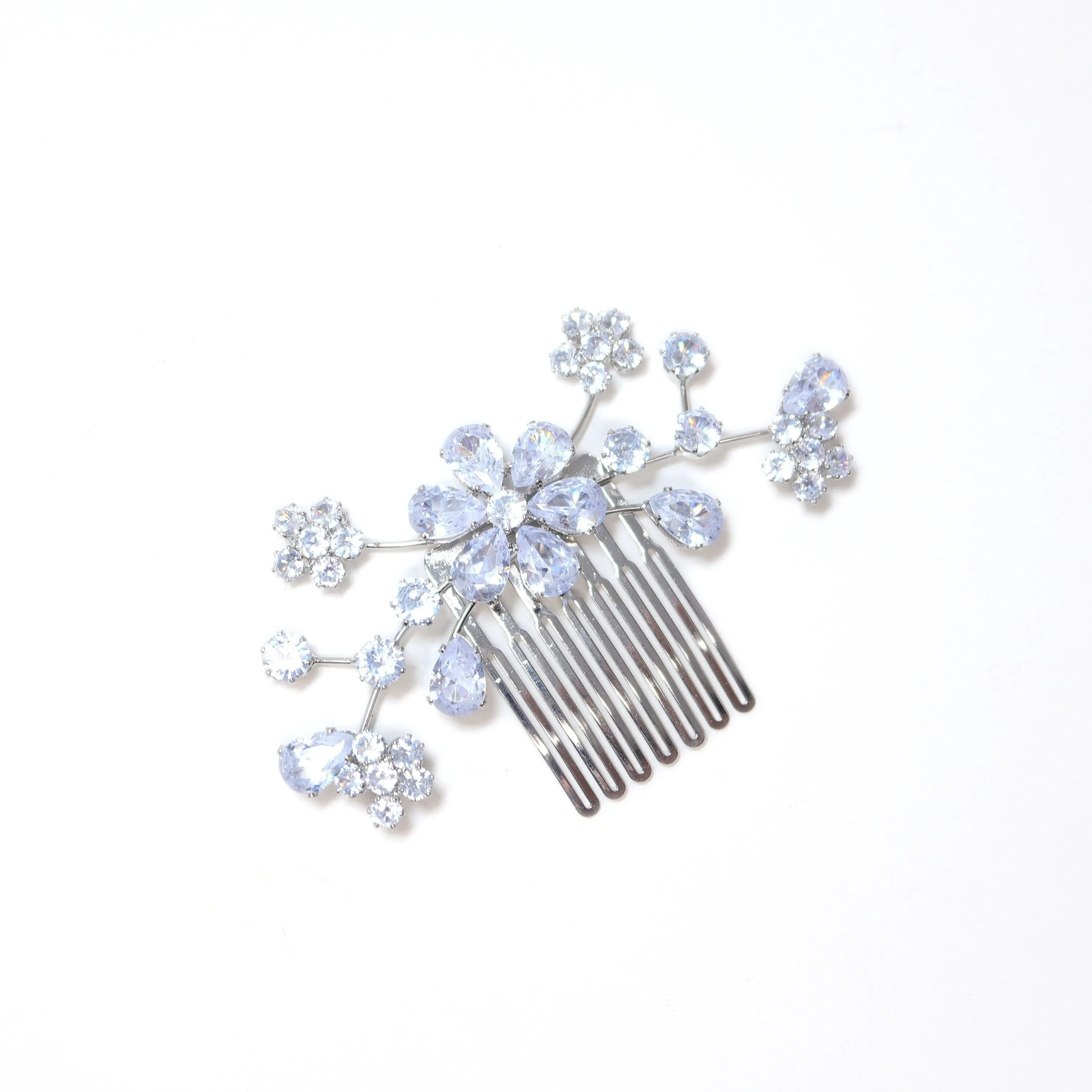 Cubic Zirconia, Charismatic Teardrop Floral  Bridal Hair Comb, Bridal Hair Accessories, Wedding Hair Accessory, Bridal Hair Comb.