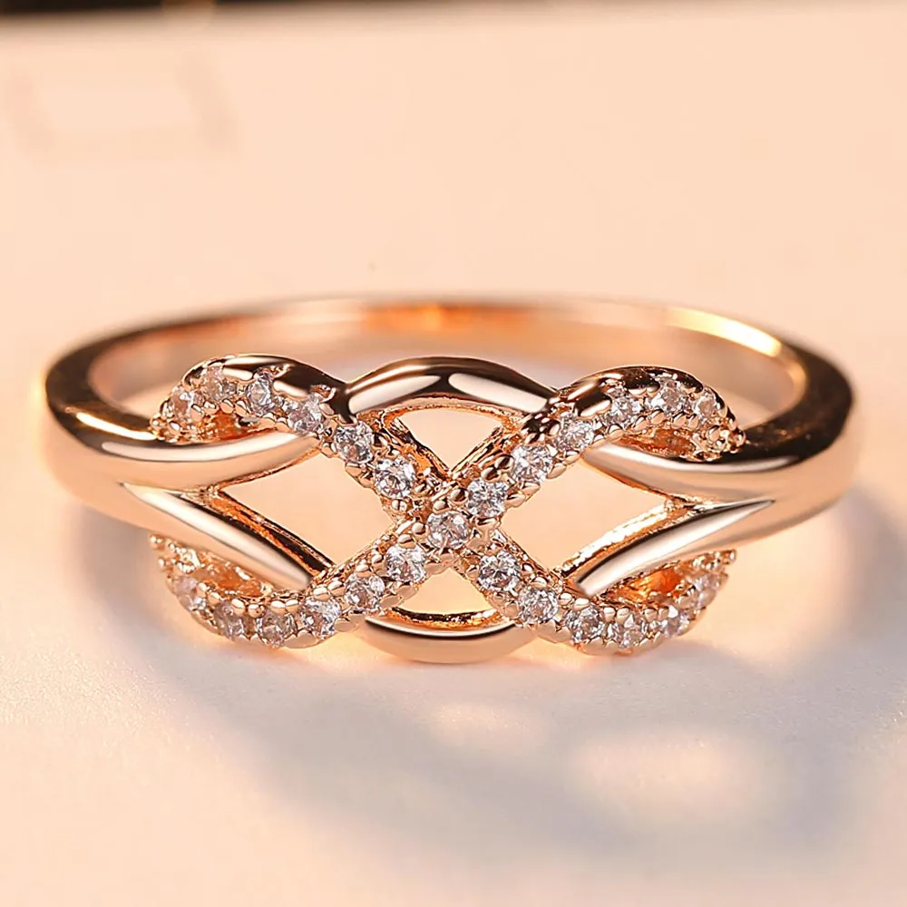 Cubic Zirconia Crystal Infinite Rings