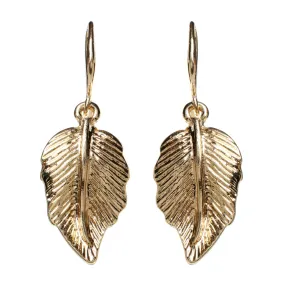 Curved Leaf Drop Earring