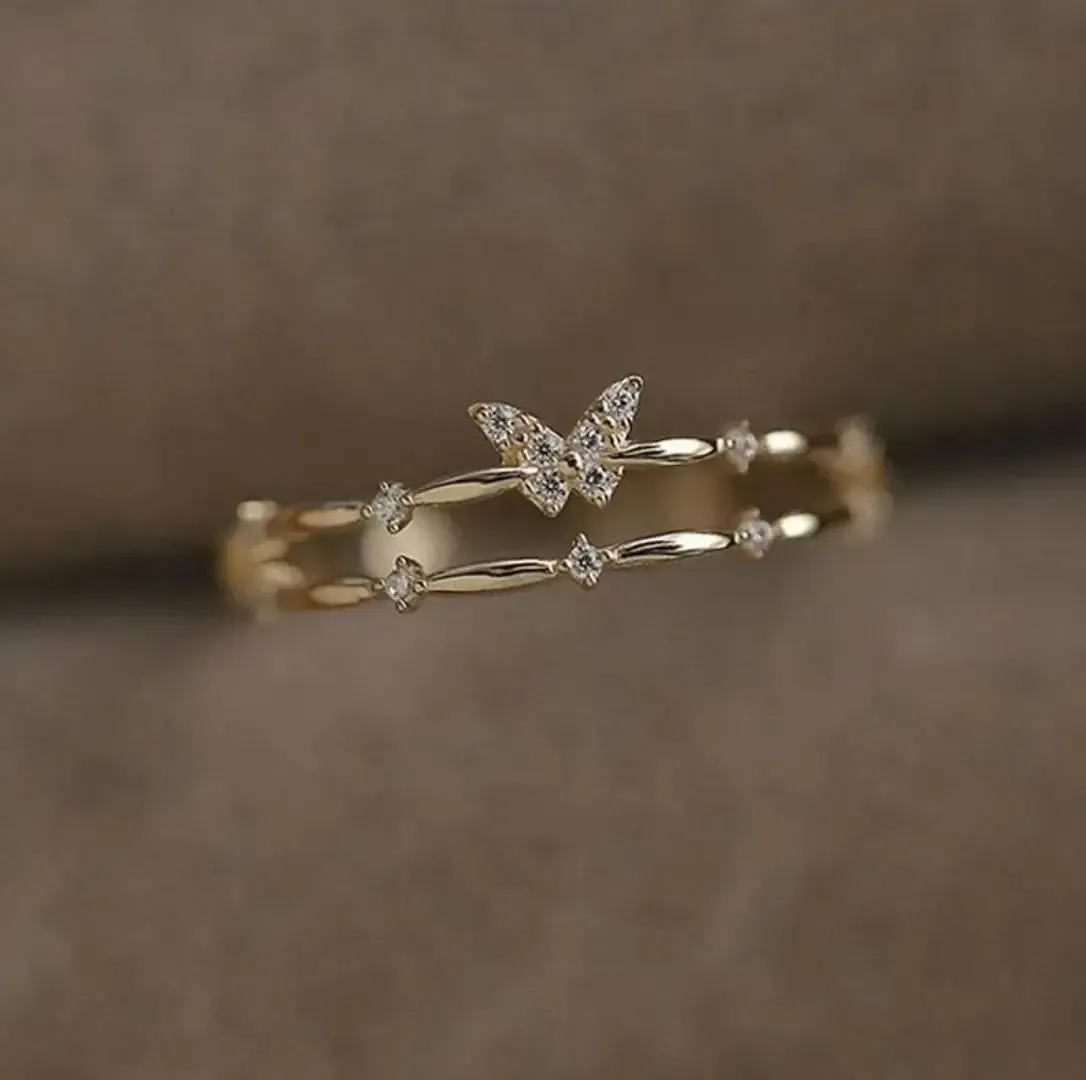 Dainty Butterfly Rings