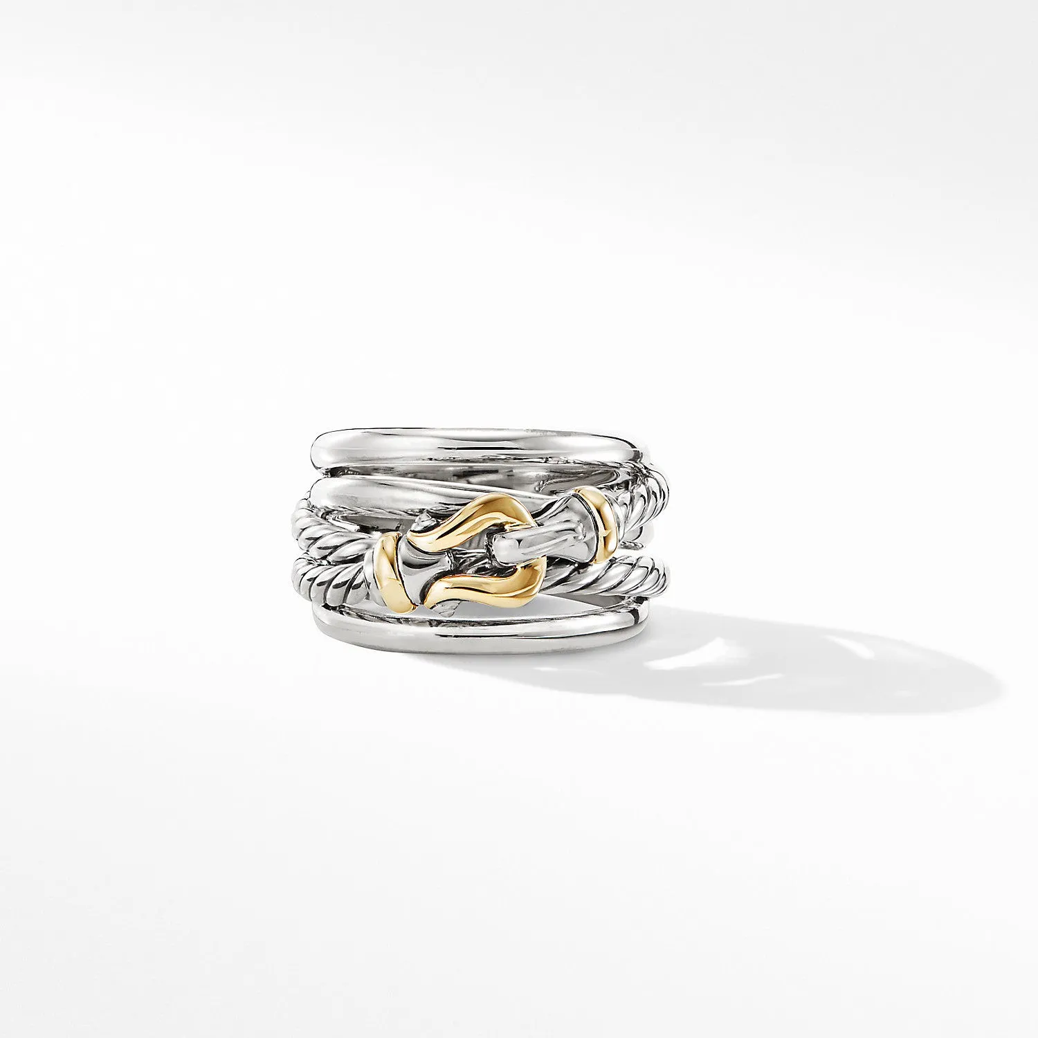 David Yurman Buckle Ring in Sterling Silver & 18K Gold