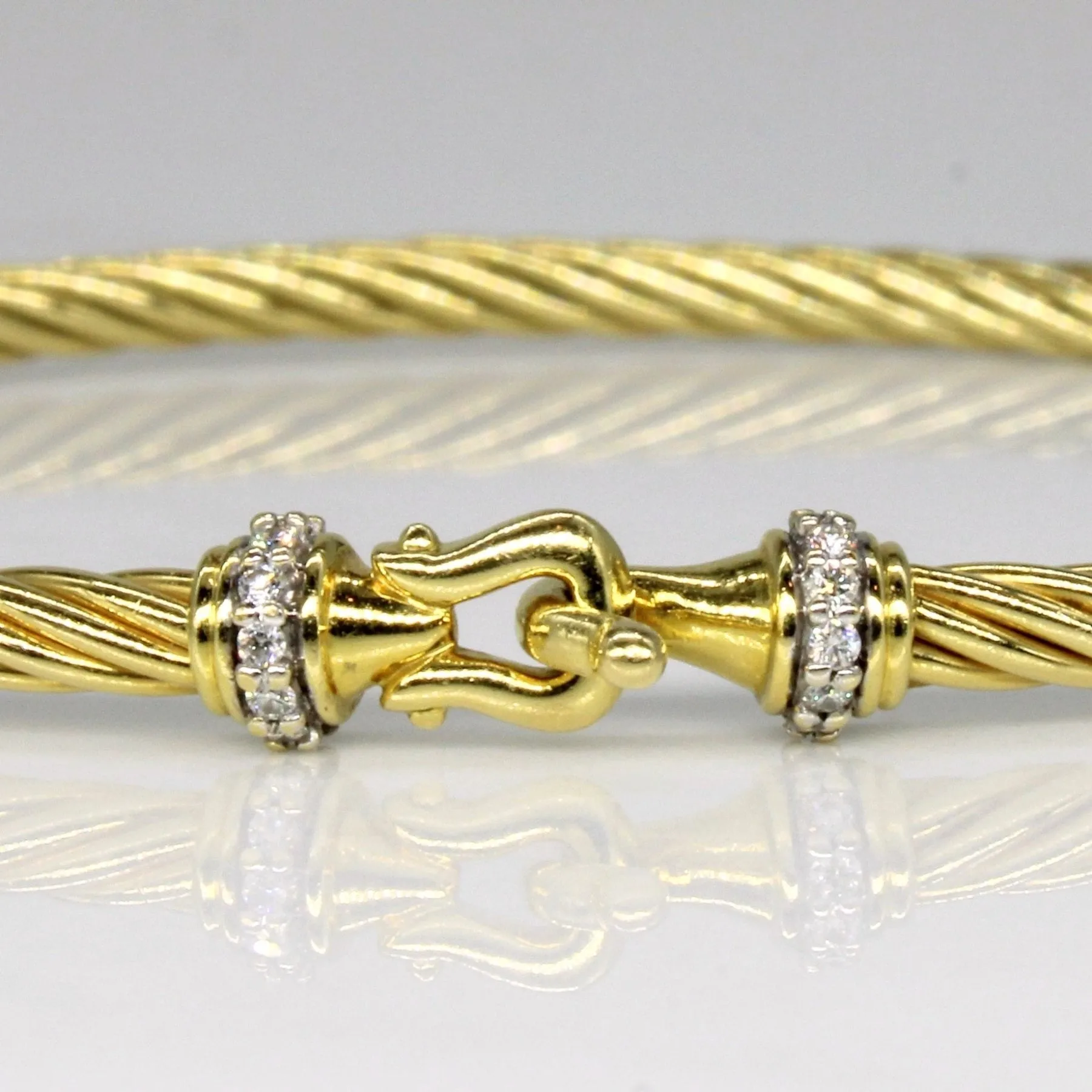 'David Yurman' Cable Diamond Buckle Bracelet | 0.07ctw | 7" |