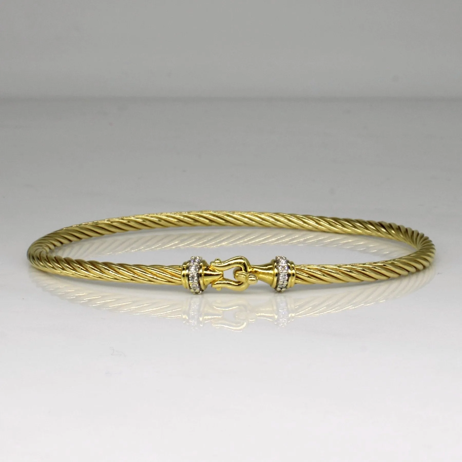 'David Yurman' Cable Diamond Buckle Bracelet | 0.07ctw | 7" |