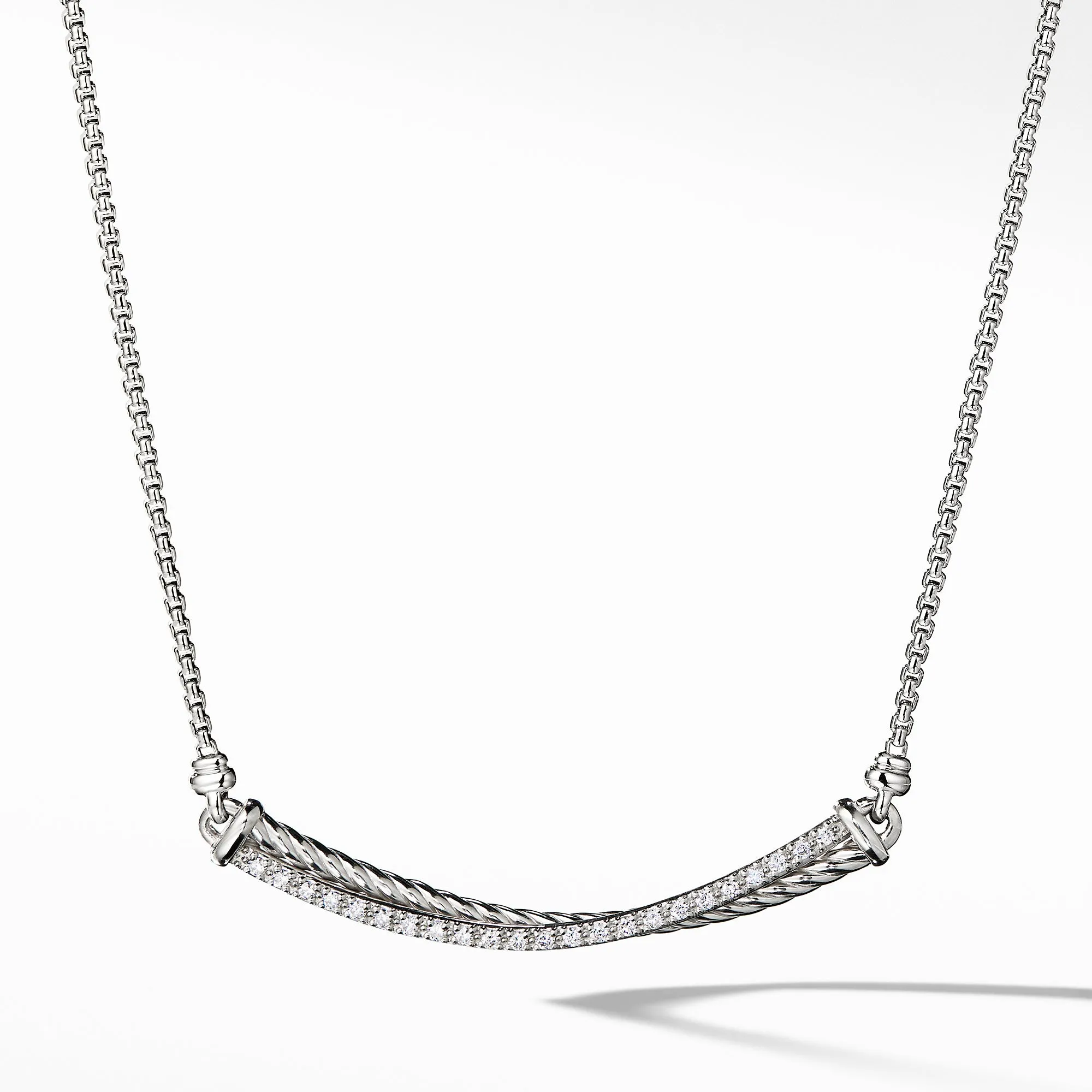 David Yurman Crossover Bar Necklace with Diamonds