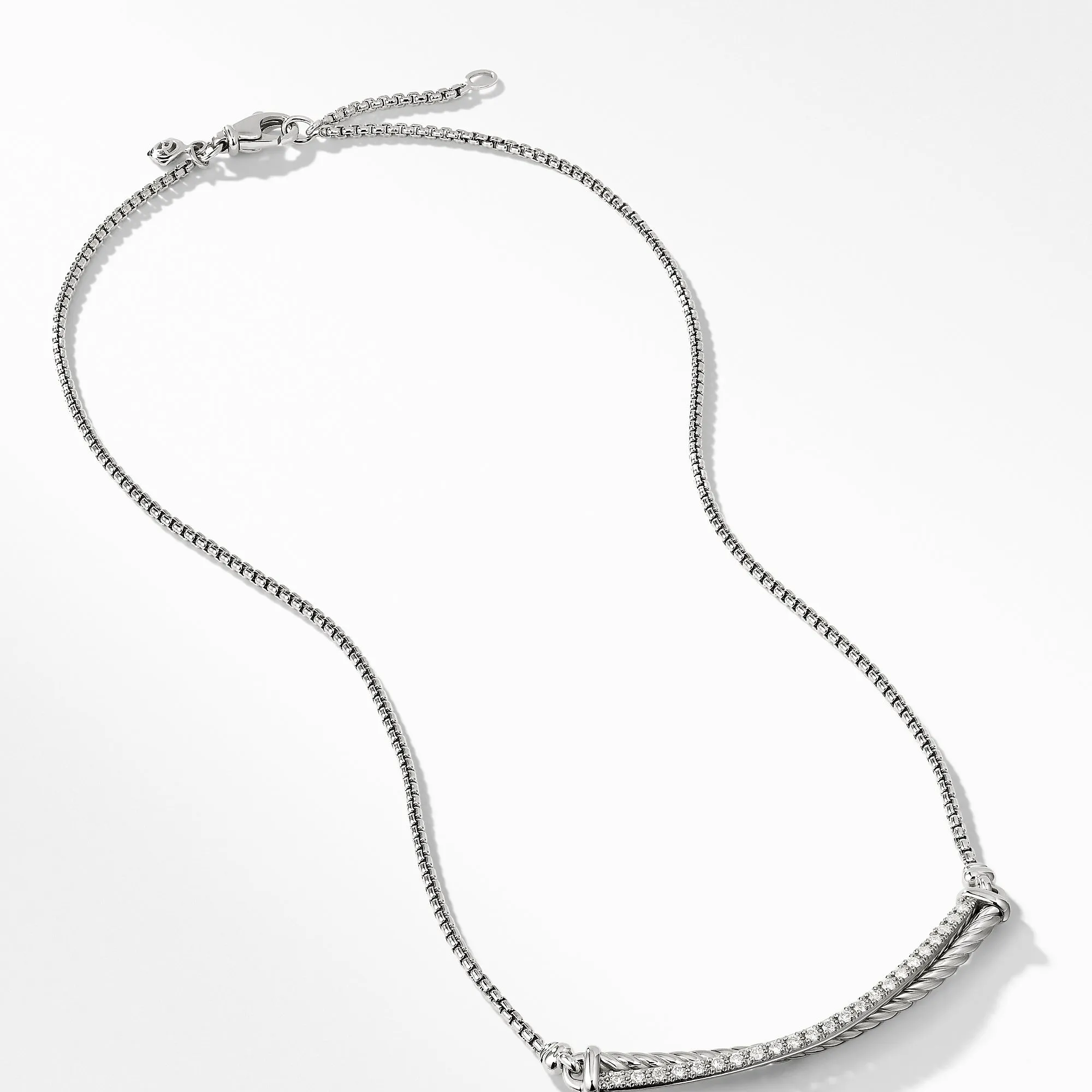 David Yurman Crossover Bar Necklace with Diamonds