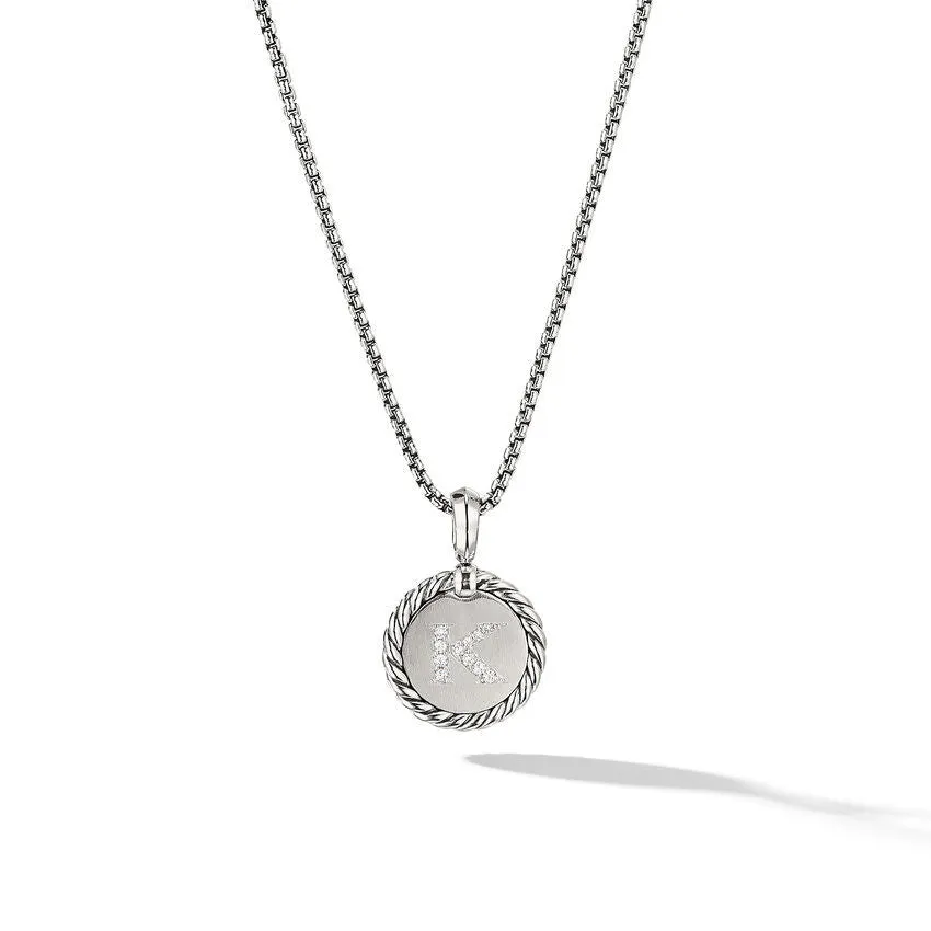 David Yurman Initial Charm Necklace with Diamonds