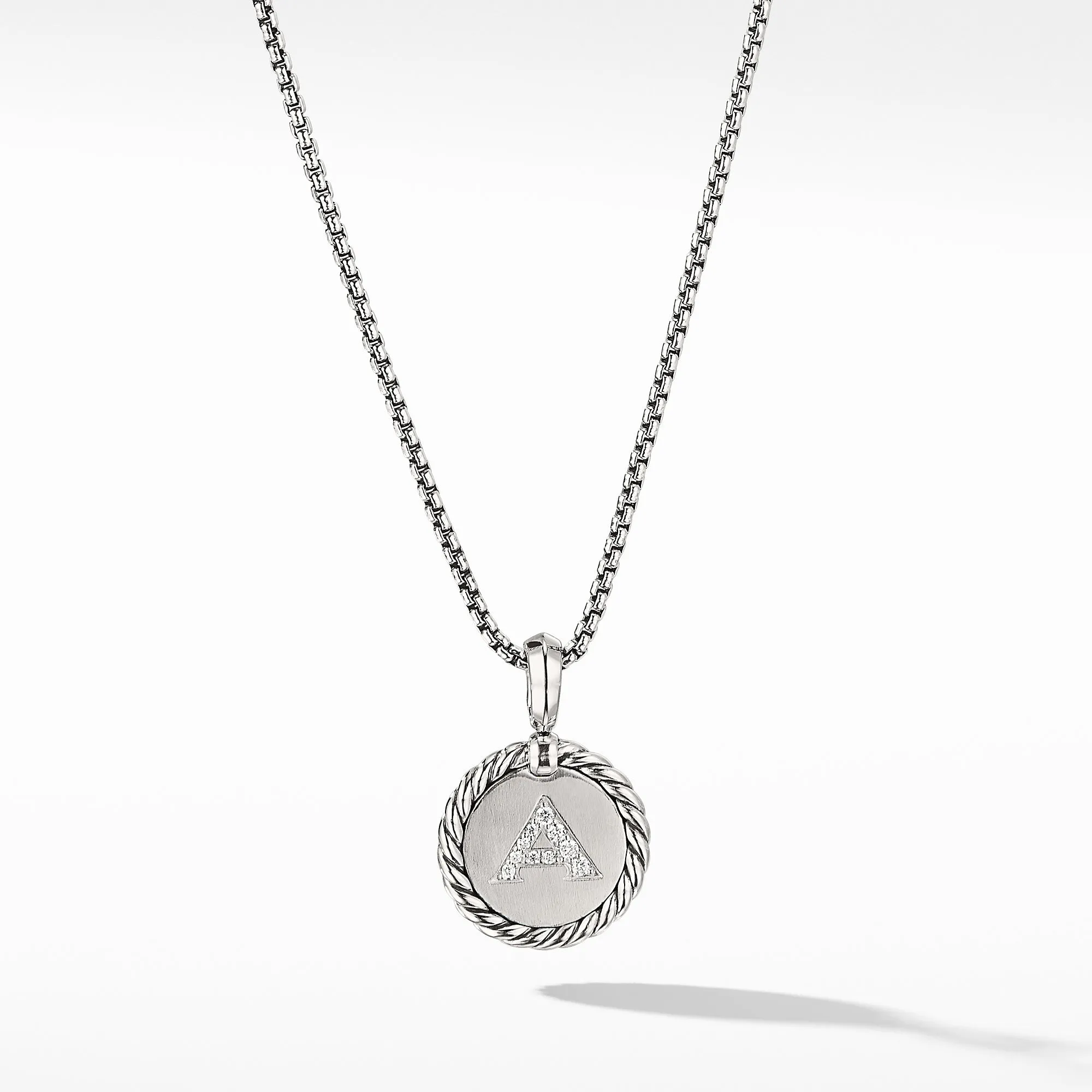 David Yurman Initial Charm Necklace with Diamonds