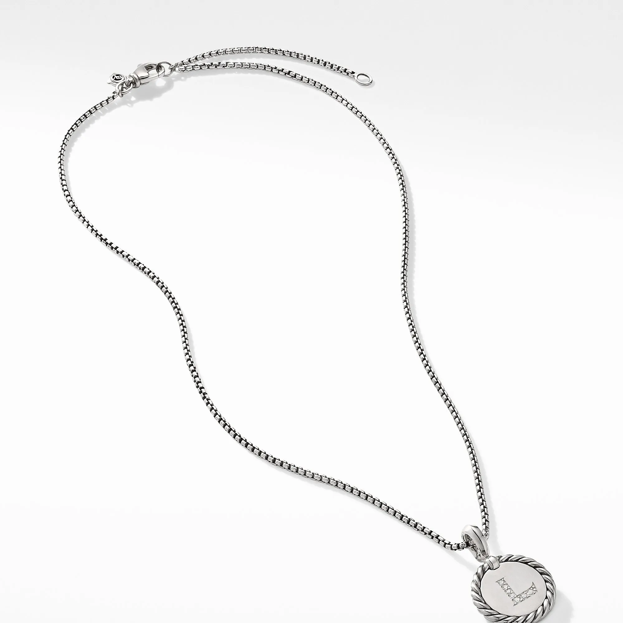 David Yurman Initial Charm Necklace with Diamonds