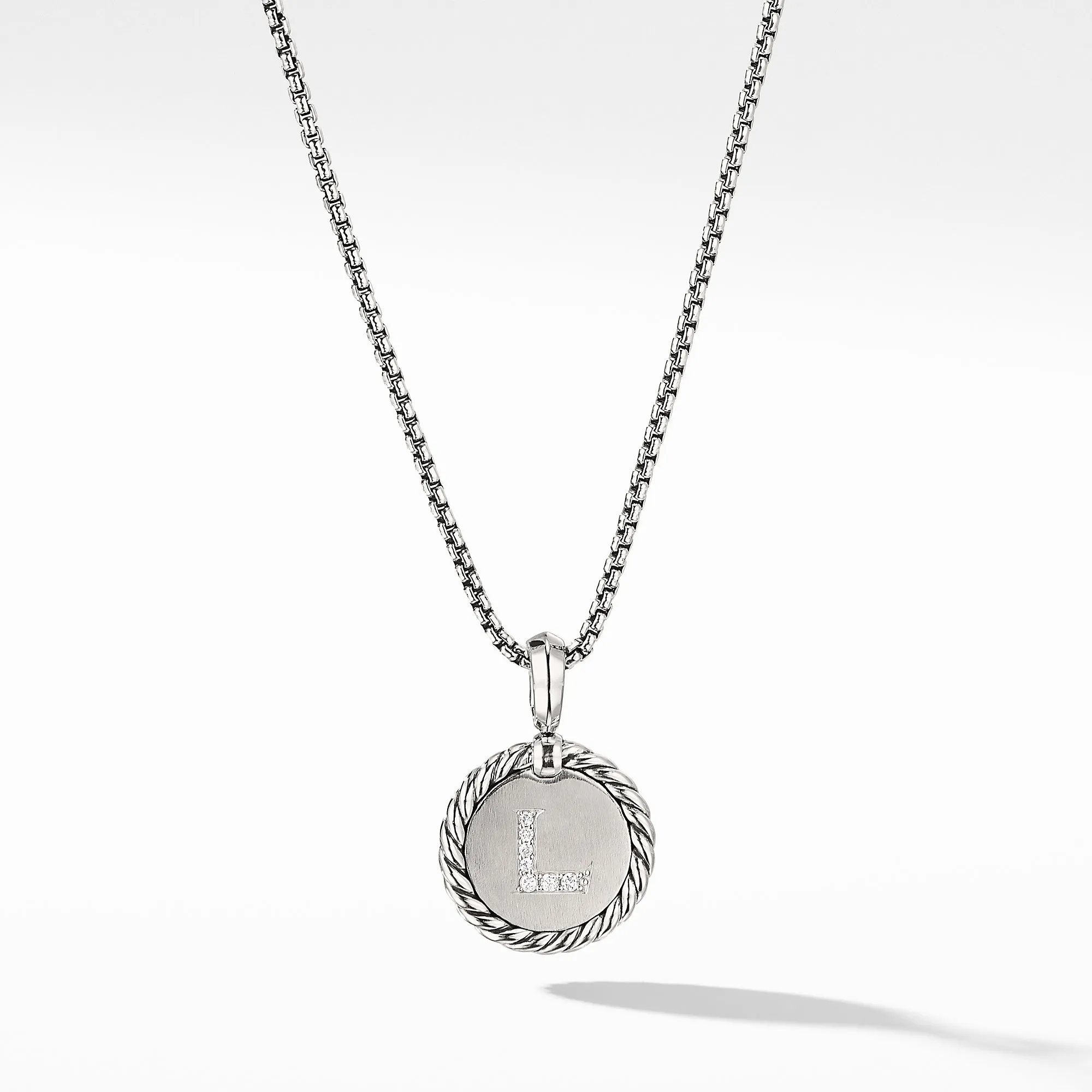 David Yurman Initial Charm Necklace with Diamonds