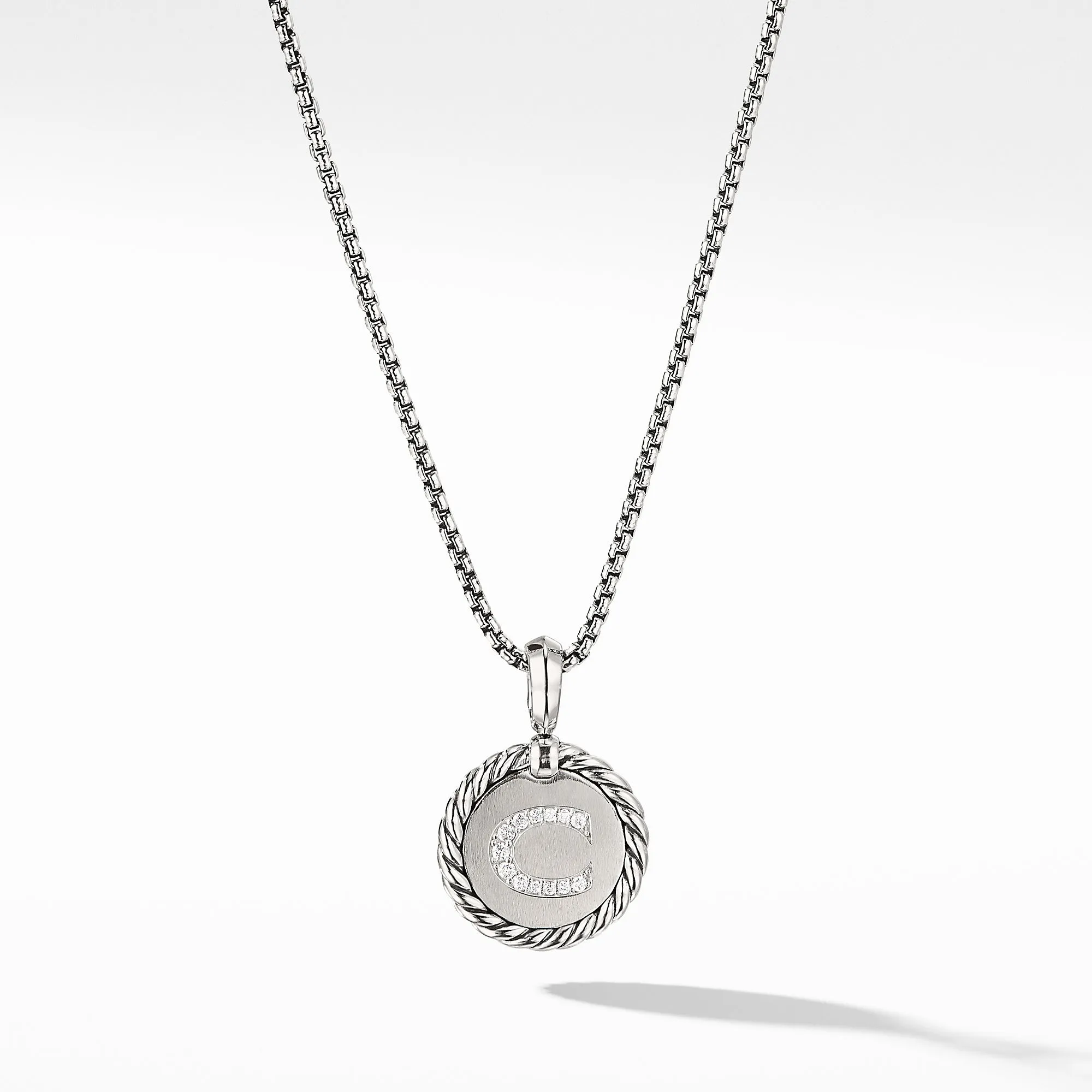 David Yurman Initial Charm Necklace with Diamonds