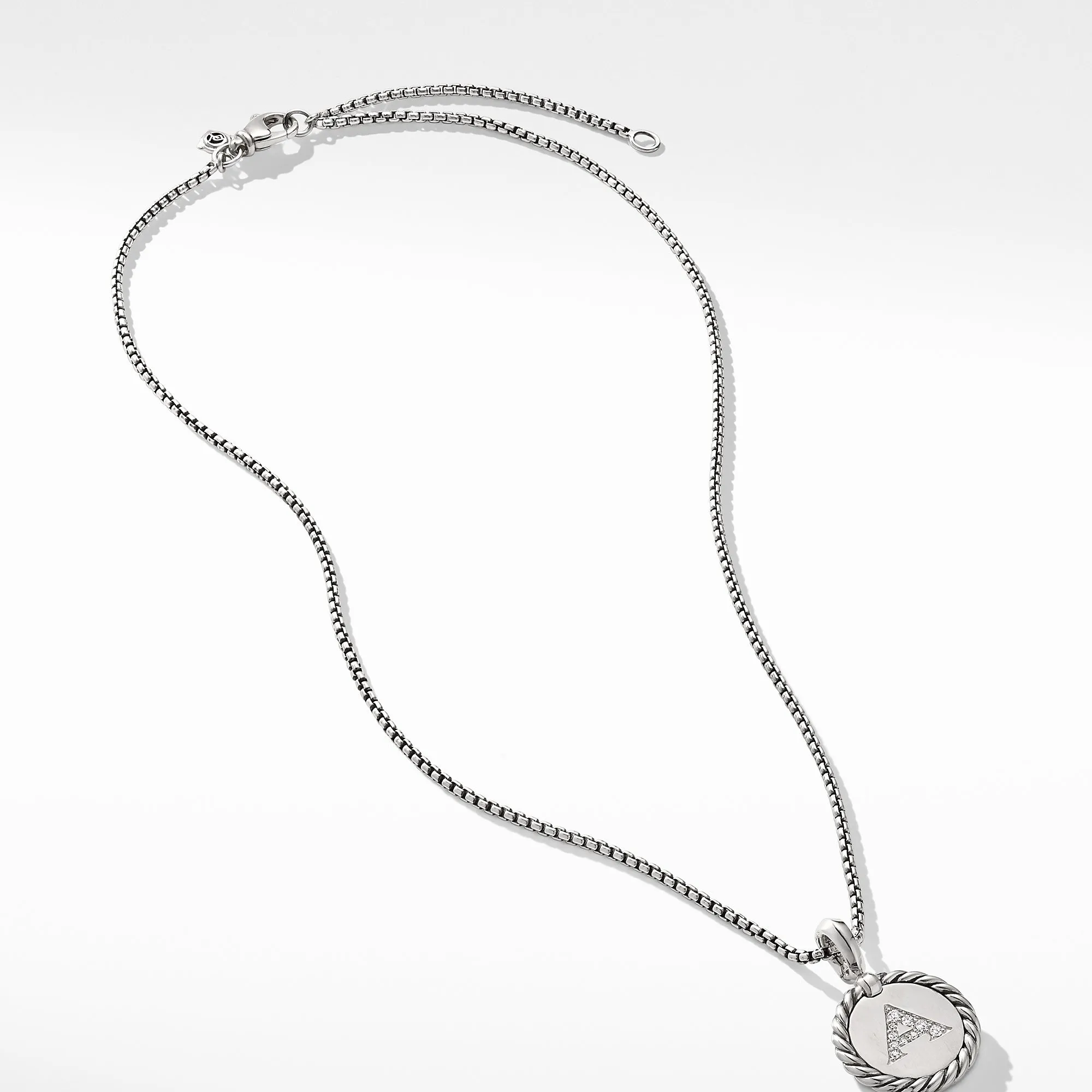 David Yurman Initial Charm Necklace with Diamonds