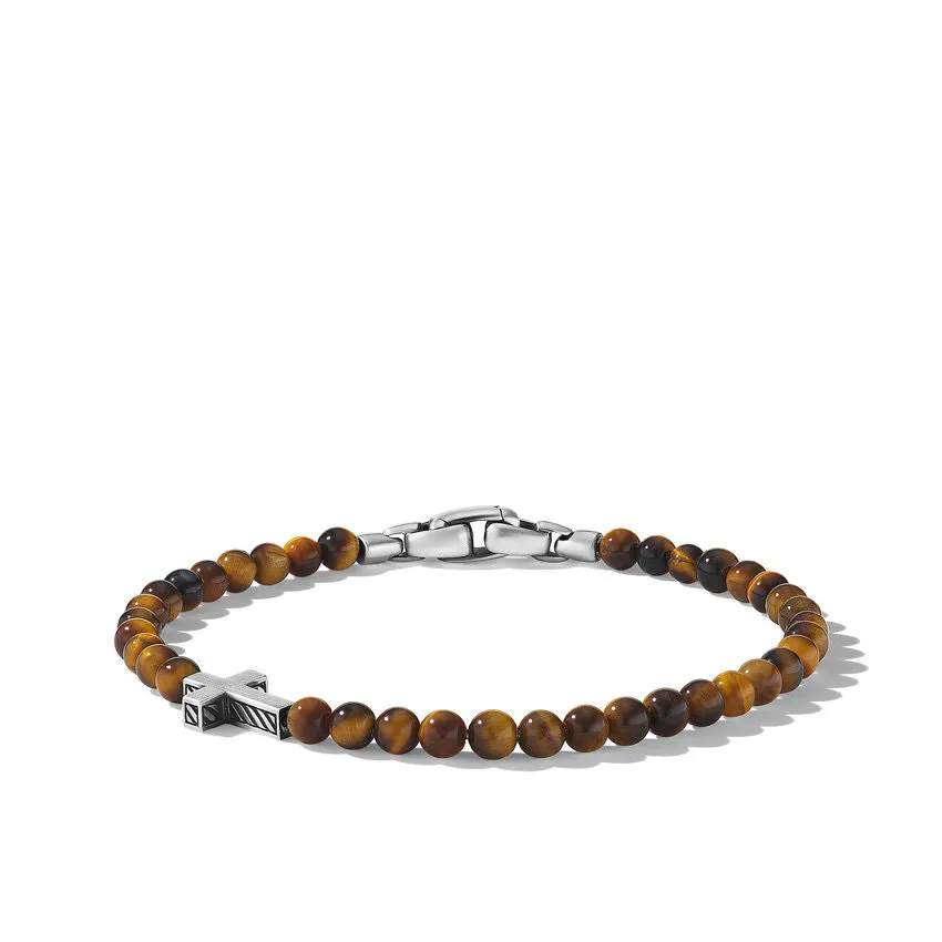 David Yurman Spiritual Beads Cross Station Bracelet with Tigers Eye