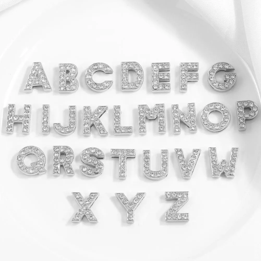 DIY Crystal Letters Bikini Custom Name Round Rings Halter Cut Out Bikini Set Beach Body Jewelry(Custom 1-10 Letters)