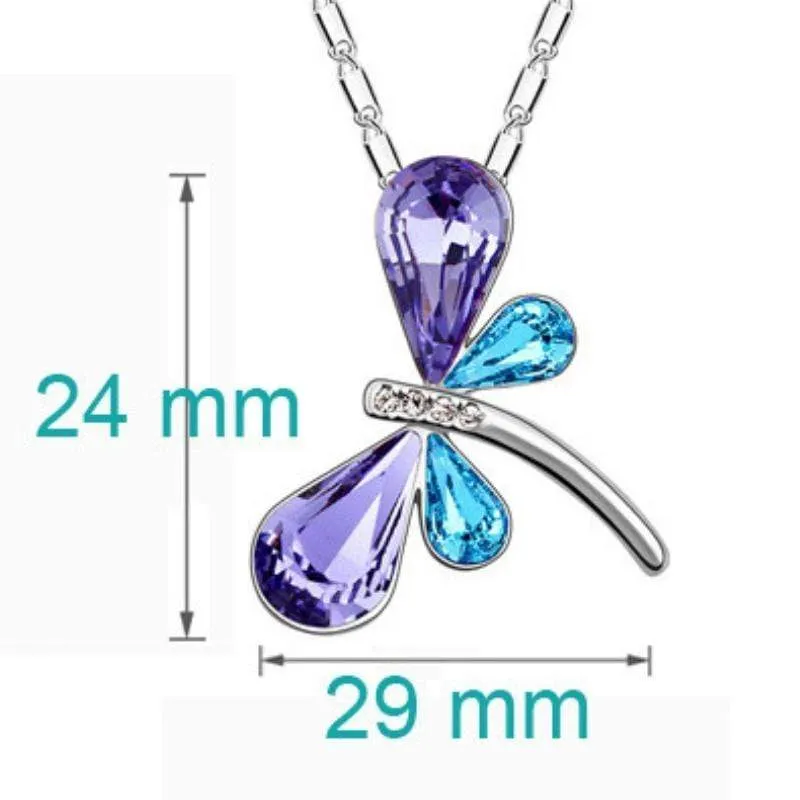 DRAGONFLY Kisses Purple-Teal Gem Set