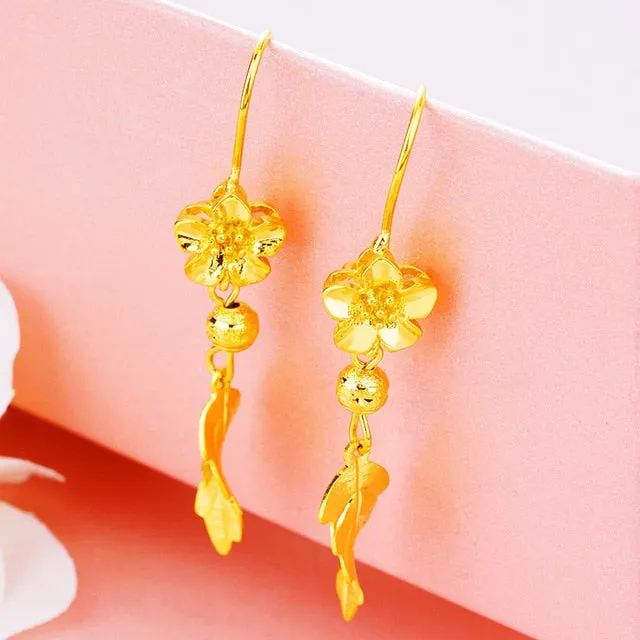 Dubai Ear line Tassel Earrings for women 2020 new 24K Gold Color butterfly dangle earring fashion female wedding jewelry gifts