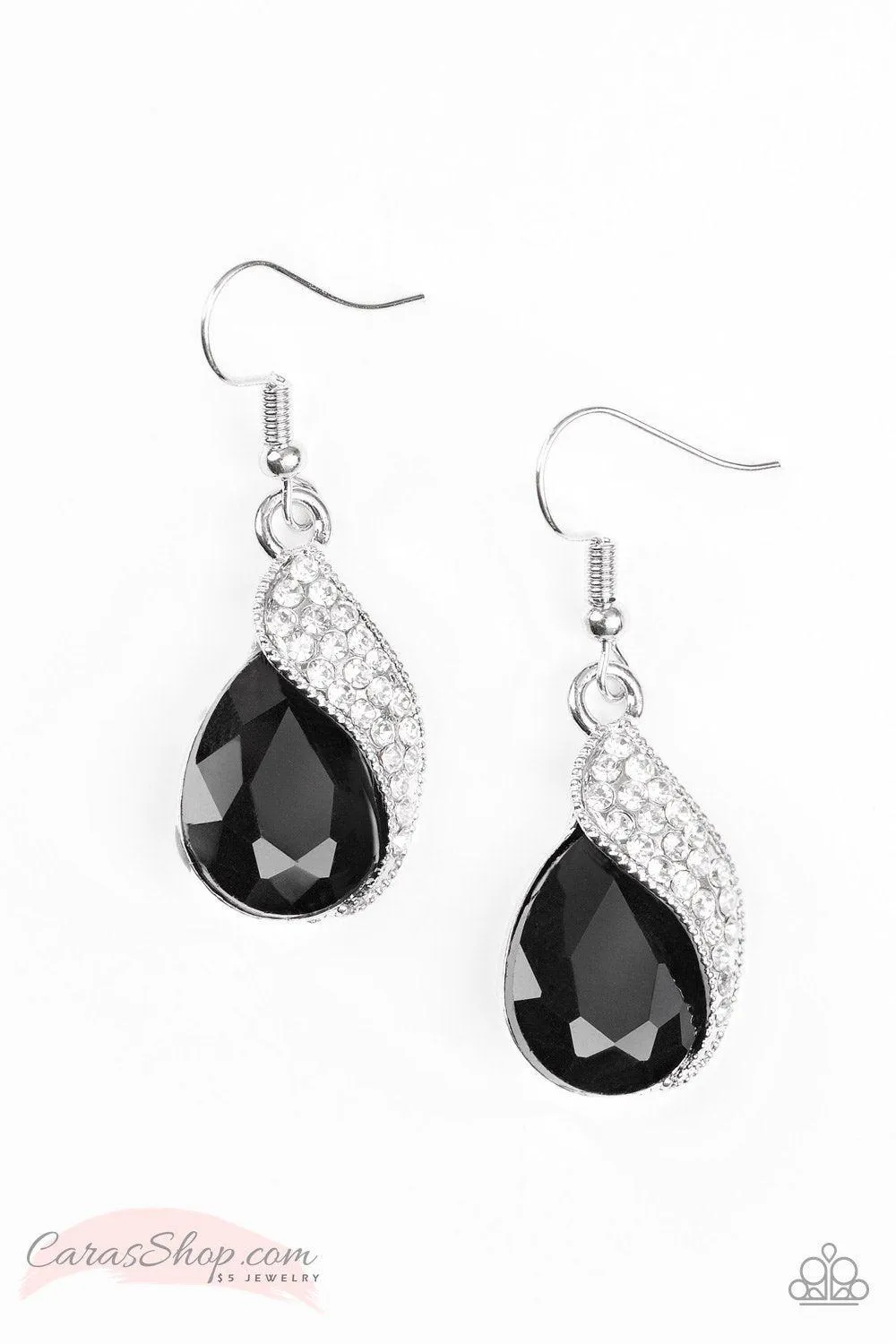 Easy Elegance Black Gem Earrings - Paparazzi Accessories