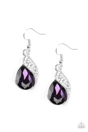 Easy Elegance Purple Gem Earrings - Paparazzi Accessories