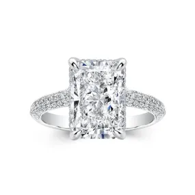 Elongated Radiant Cut Diamond Engagement Rings