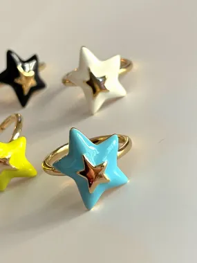 Enamel star rings