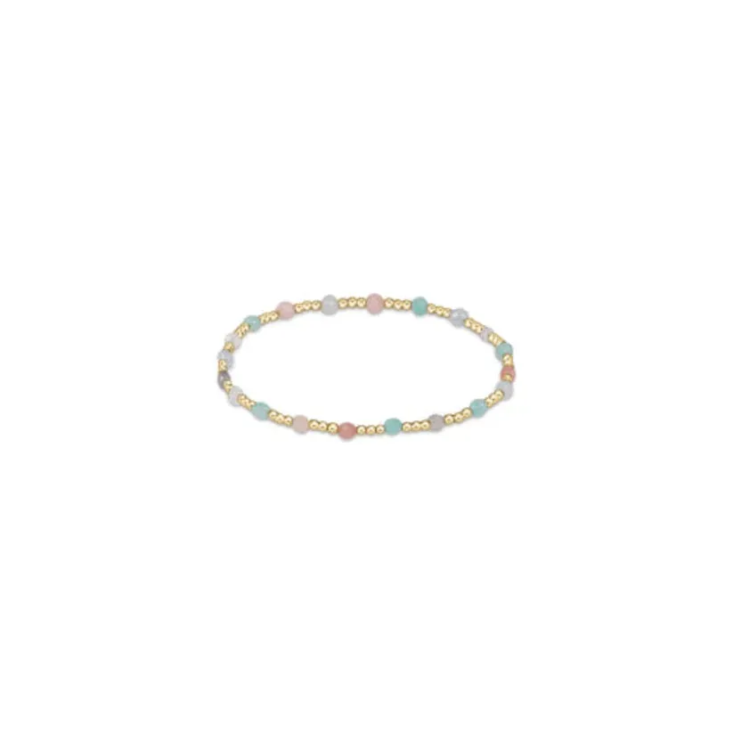 enewton: Gemstone Gold Sincerity Pattern 3mm Bead Bracelet - Hot Mess