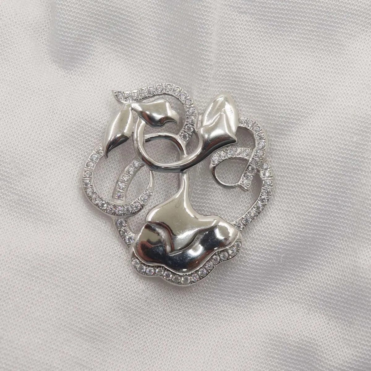 Flower- Zircon - 925 Sterling Silver Saree Pin Silver Brooch Wedding Jewellery Festive Wear, INDIAN JEWELRY