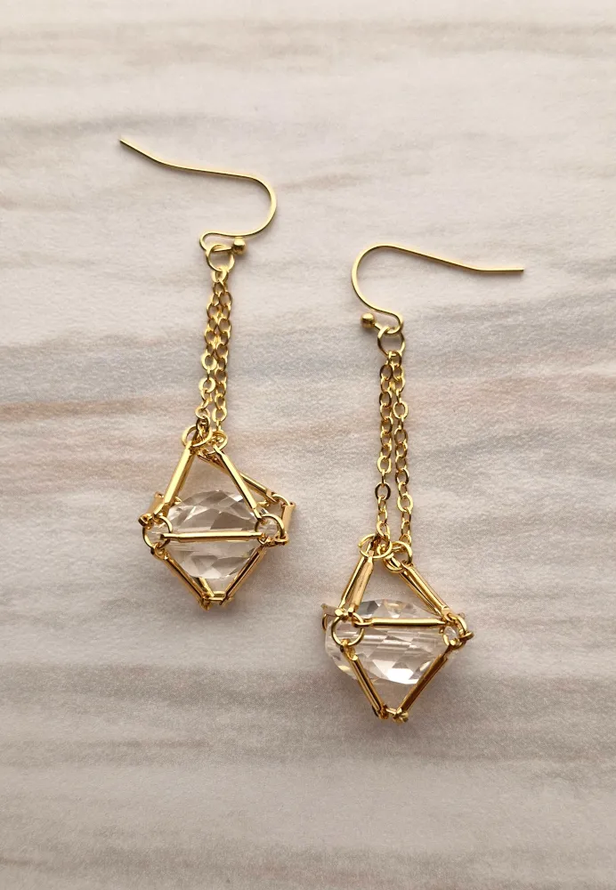 Gem Web Single Drop Earrings