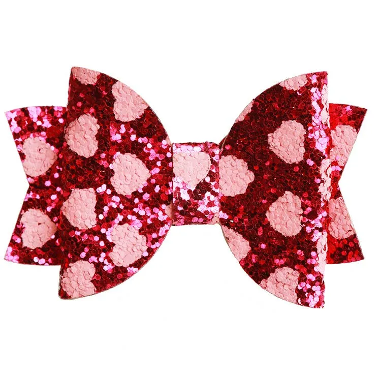 Glitter Heart Bow