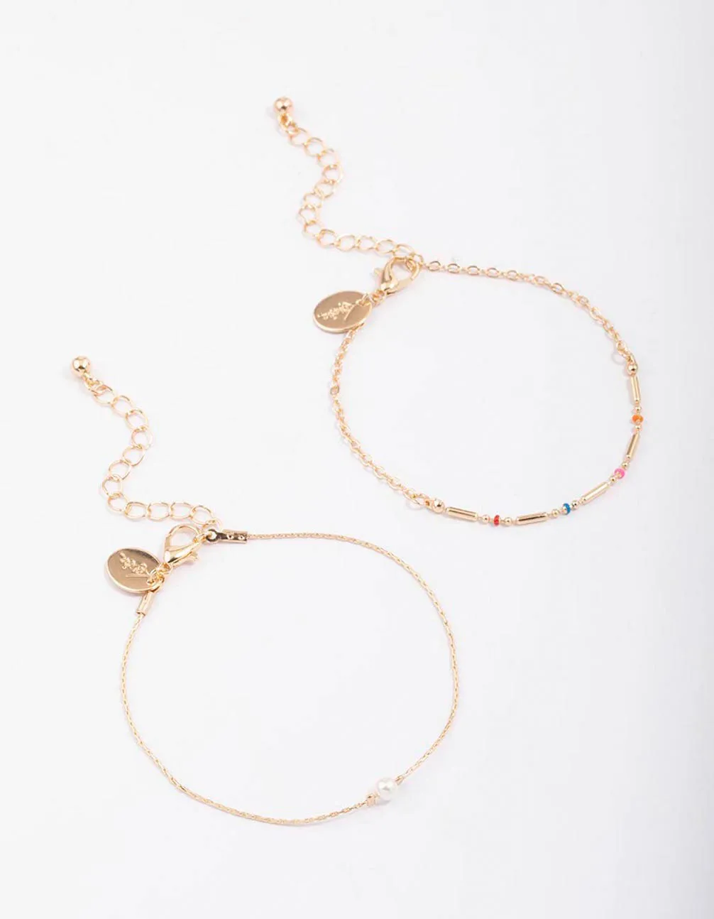 Gold Bead & Pearl Chain Bracelet Pack