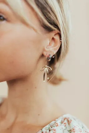 *Gold Bow Drop Earrings