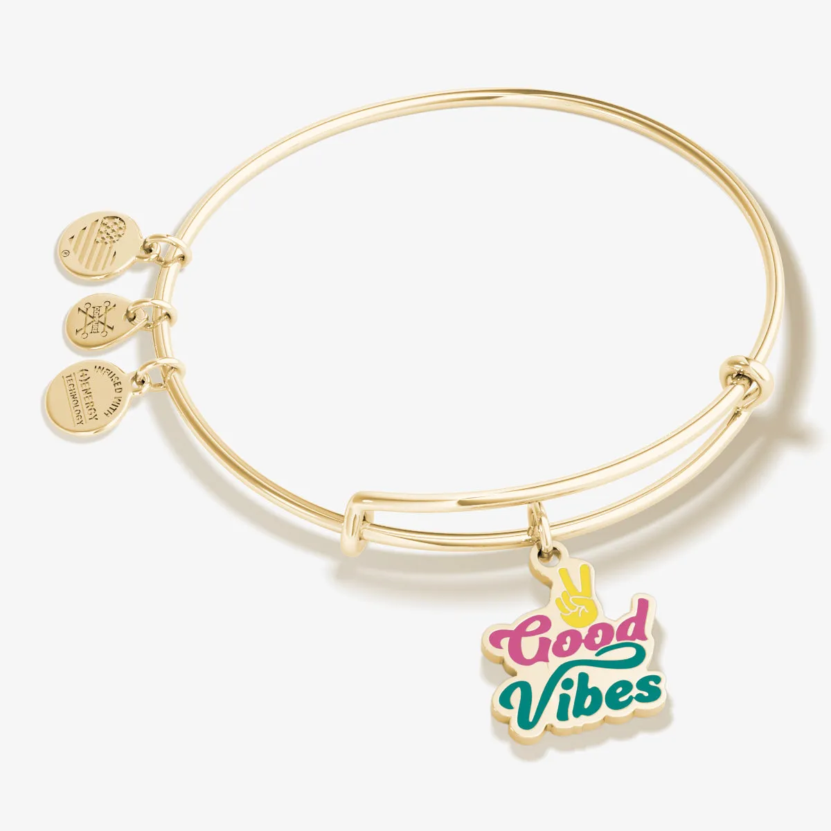 'Good Vibes' Charm Bangle Bracelet