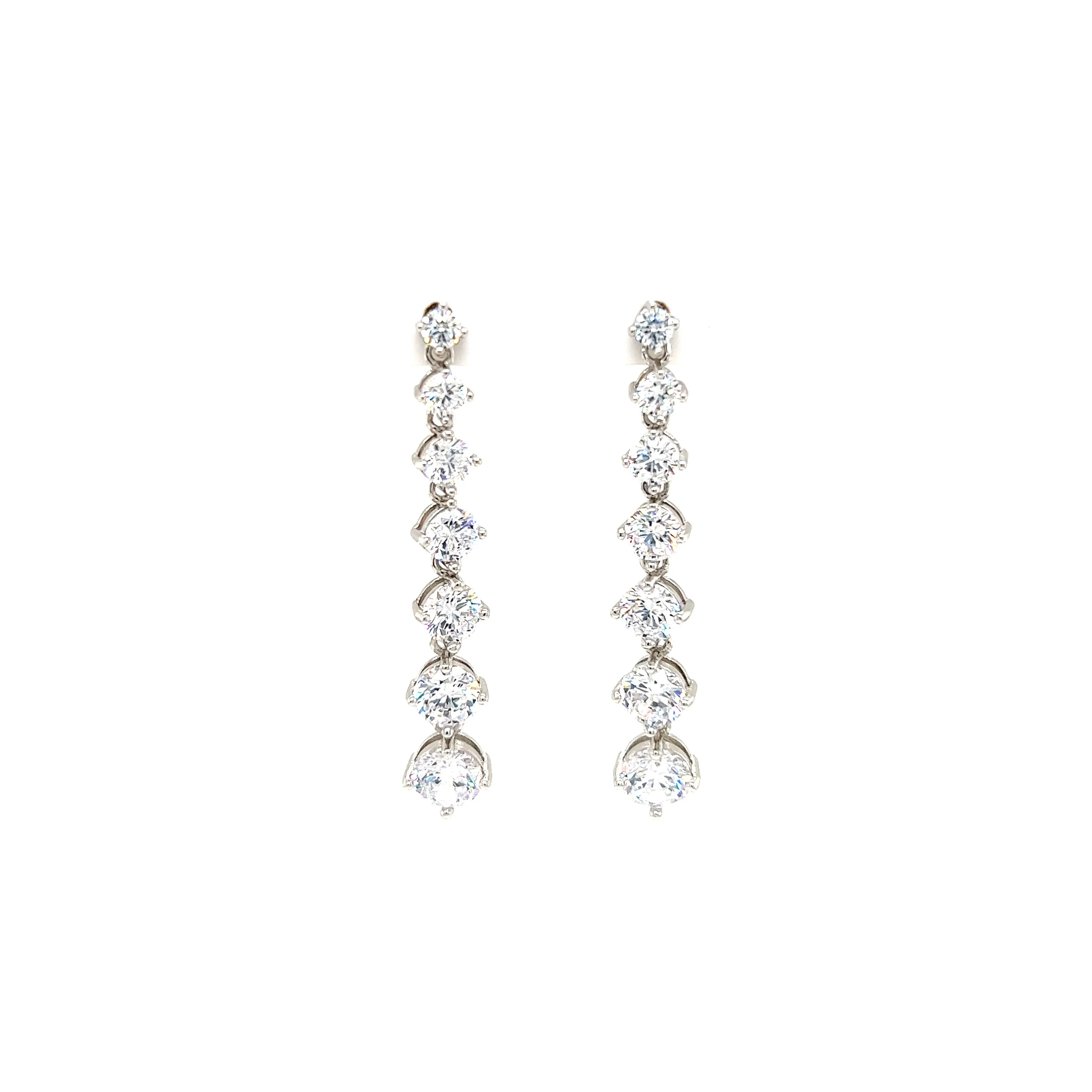 Graduated CZ Drop Earrings