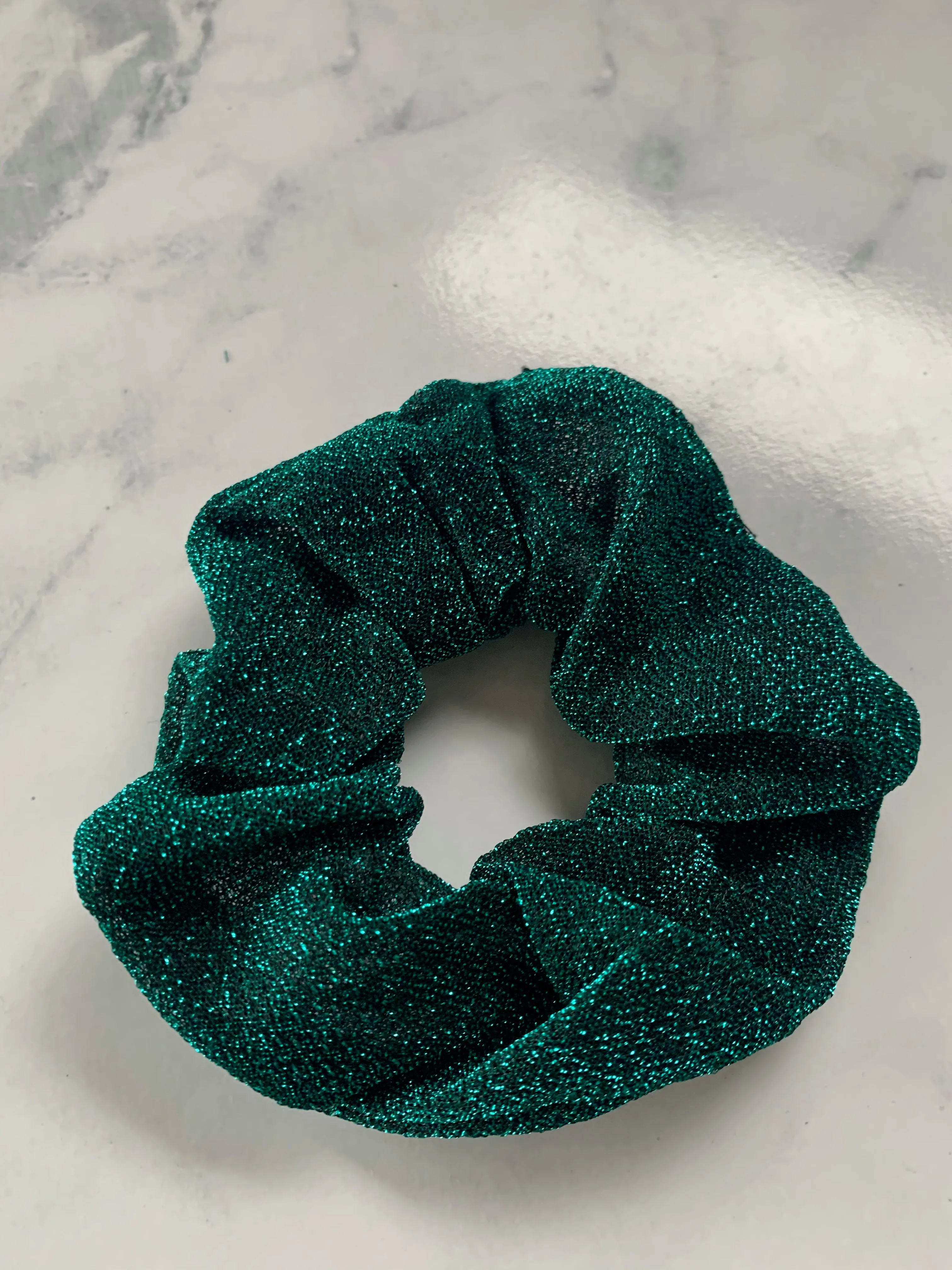 Green Sparkle Hair Scrunchie