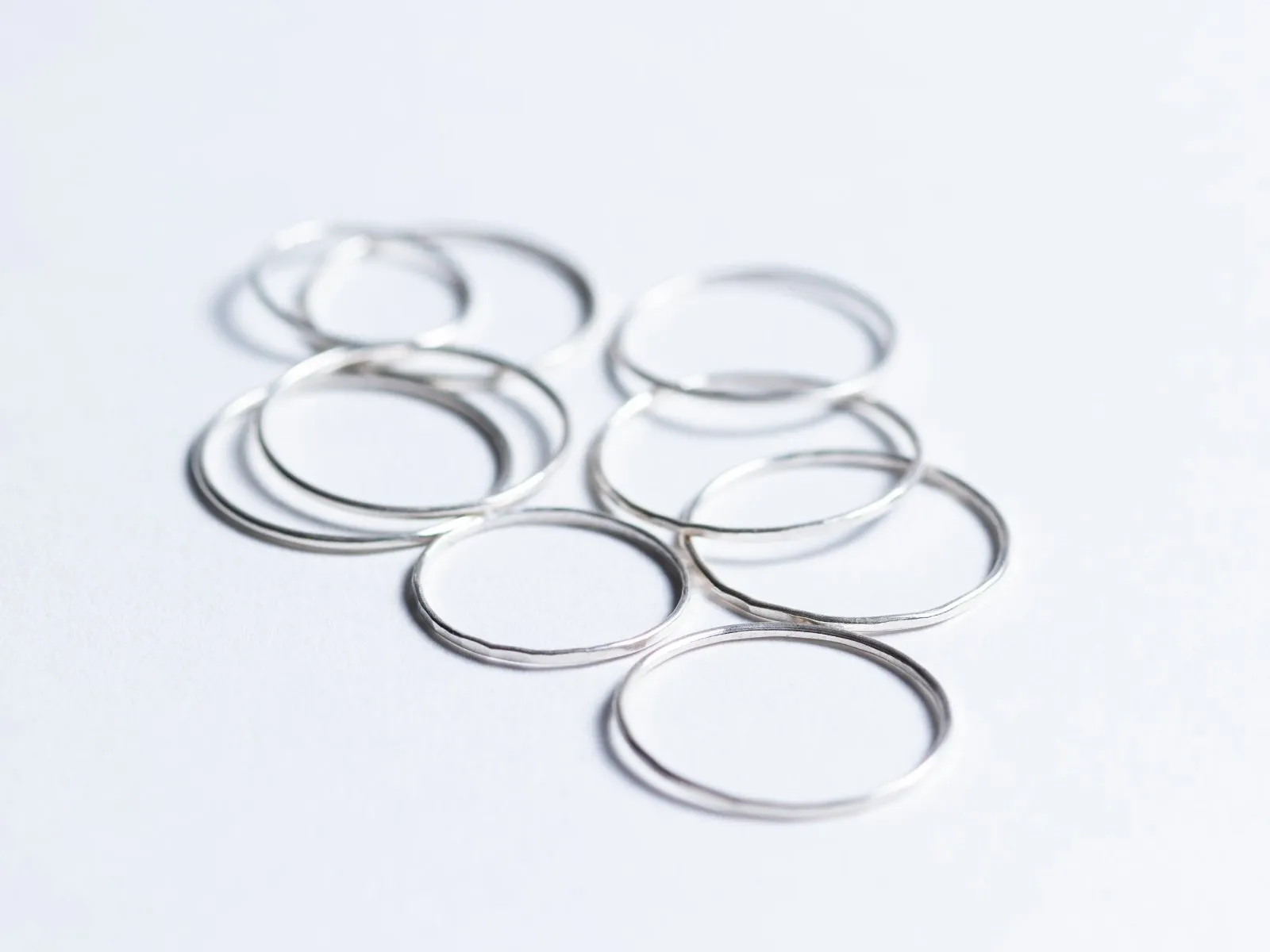 Hand Hammered Silver Stacking Rings