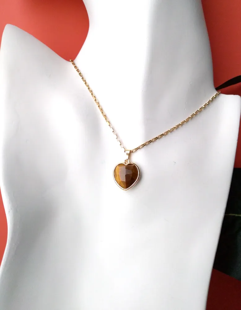 Heart Single Gem Drop Necklace