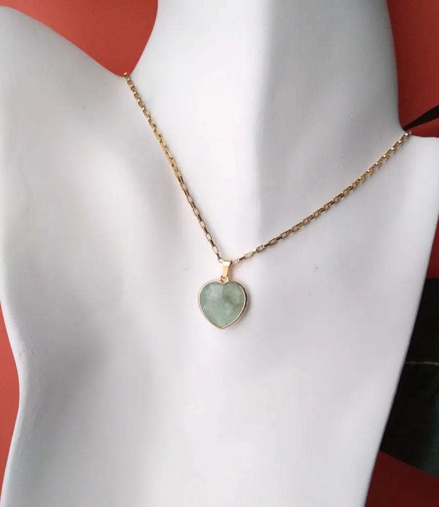 Heart Single Gem Drop Necklace