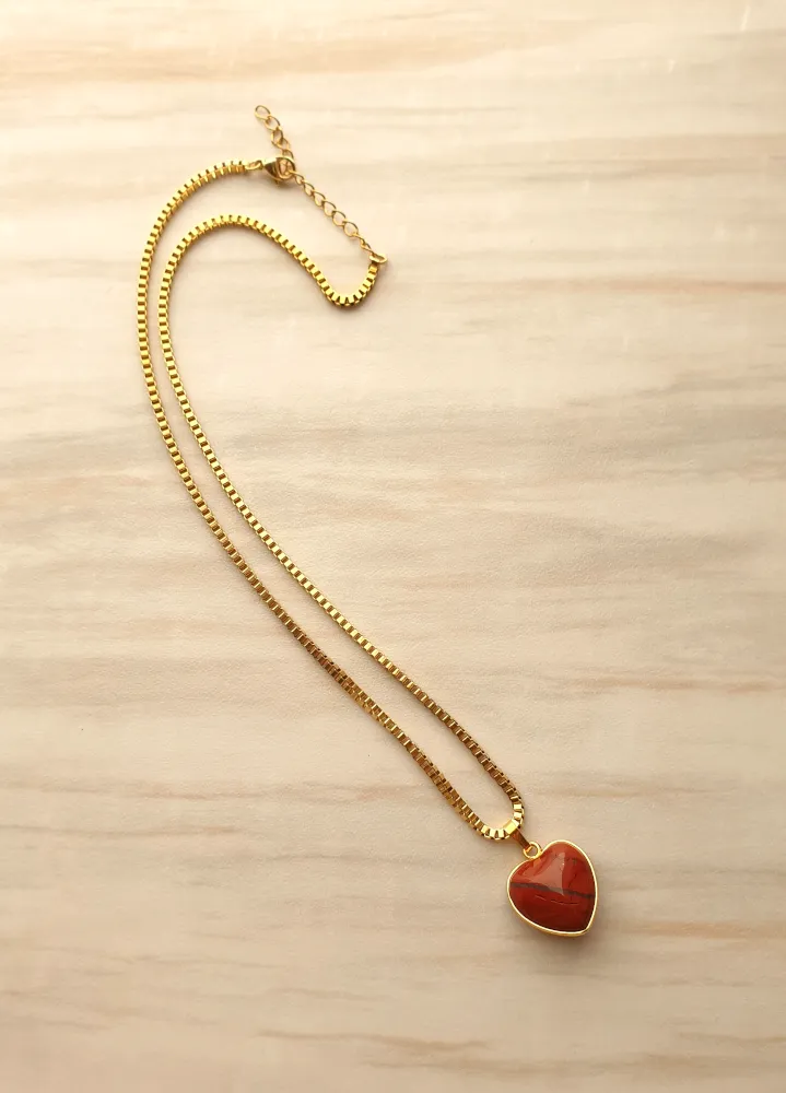 Heart Single Gem Drop Necklace