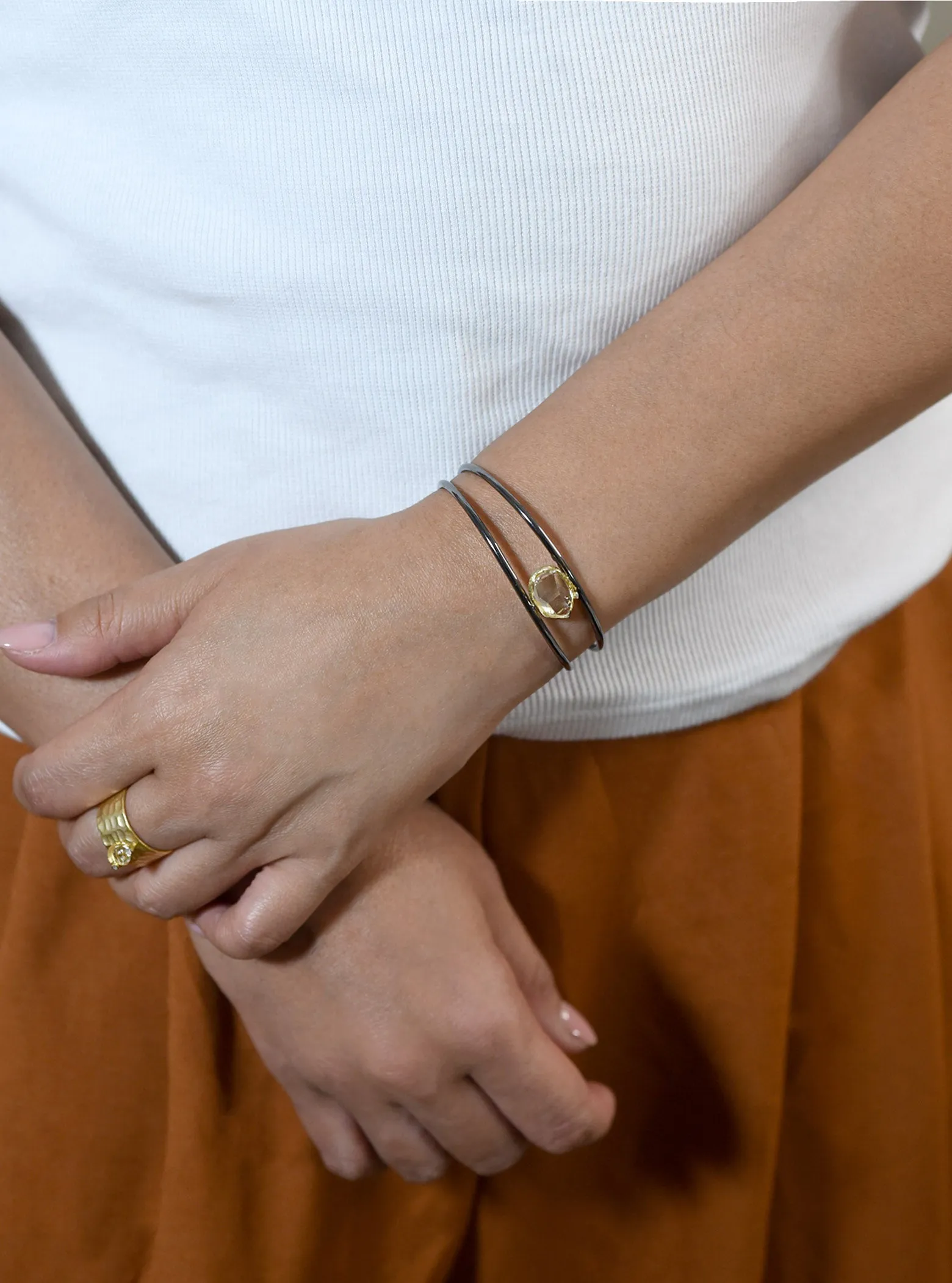 Herkimer Diamond Harmony Bangle