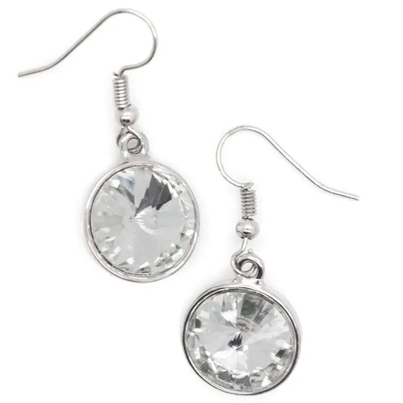 I Want to Be a Millionaire White Gem Earrings